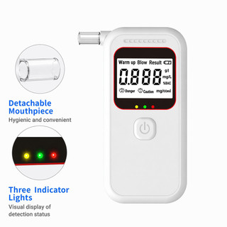 Pcbfun เครื่องวัดแอลกอฮอล์แบบพกพาชนิดลมหายใจพร้อมหน้าจอ LCD และรายงานด้วยเสียง