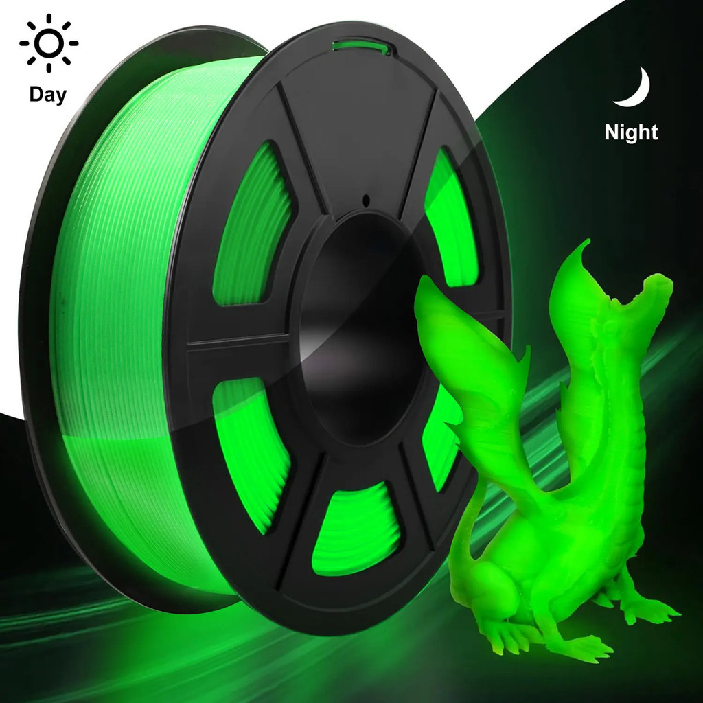 3D Pla Glow Green In The Dark Printer Filament 1.75 มม.200g Spool, สําหรับเครื่องพิมพ์ FDM ส่วนใหญ่