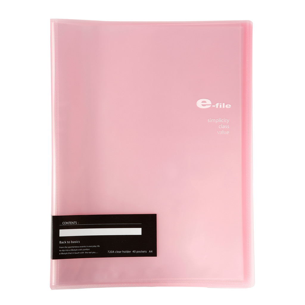 E-file แฟ้มโชว์เอกสาร รุ่น 720A สีชมพู