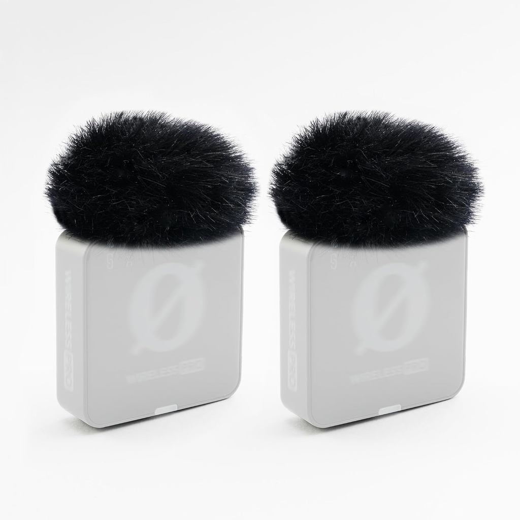 กระจกสําหรับ RODE Wireless PRO/ME ไมโครโฟนไร้สายขนาดกะทัดรัด Deadcat Furry Cover, 2-Pack Pop Filter 
