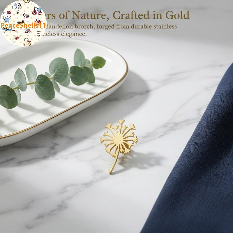 PeaceShells Dandelion เข็มกลัด Pin สแตนเลส Exclusive Lapel Pin สําหรับผู้ชายผู้หญิงชุดเครื่องประดับส