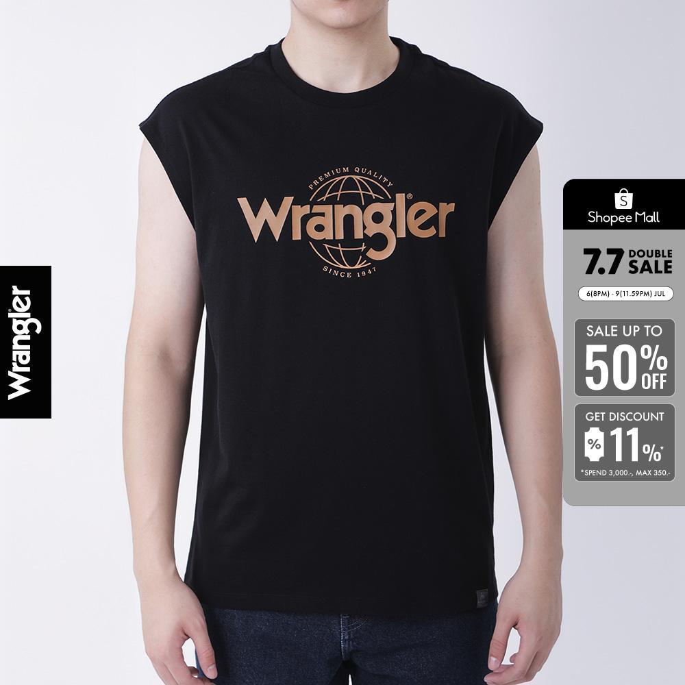 WRANGLER เสื้อยืดแขนกุดผู้ชาย รุ่น WR F425MTSLF17 สีดำ