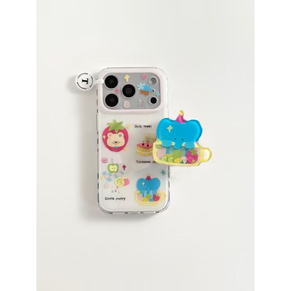 เคสโทรศัพท์เหมาะสําหรับiPhone 11 12 13 14 15 16 17 Pro Maxขนมหวานผลไม้ช้างShock-resistant Shock-proo