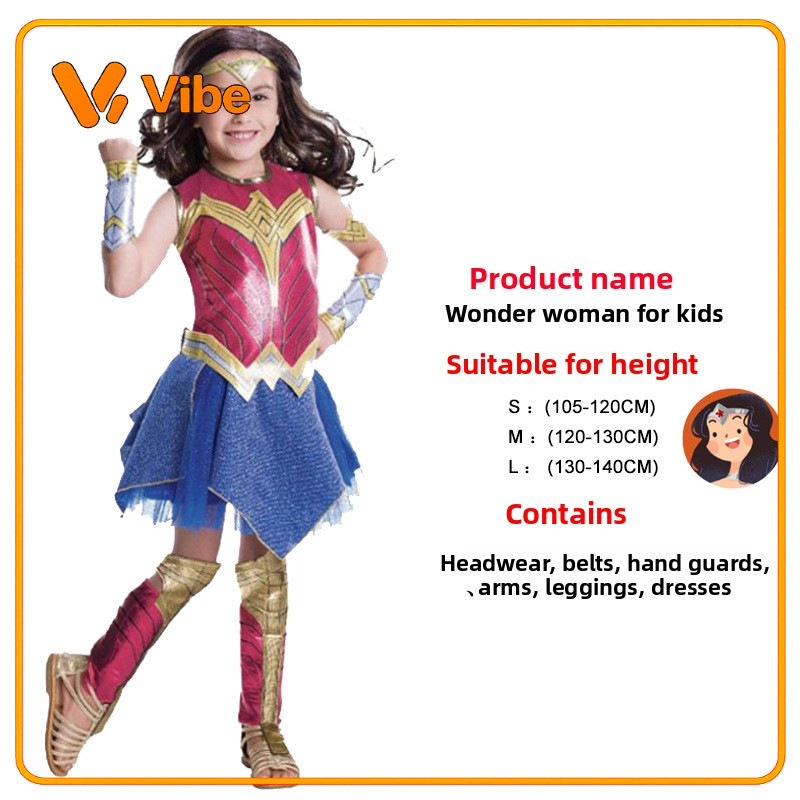 ในสต็อกเด็กฮาโลวีน ctume ฮาโลวีน Wonder Woman ชุดคอสเพลย์เด็ก, Wonder Woman Performance ชุดสําหรับเด