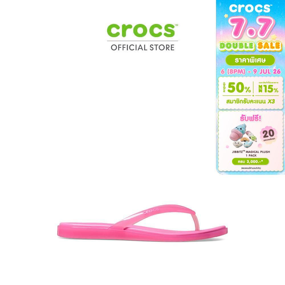 CROCS รองเท้าแตะผู้หญิง MIAMI JELLY ROUND TOE FLIP รุ่น 212014-7DA - PINK LEMONADE JELLY