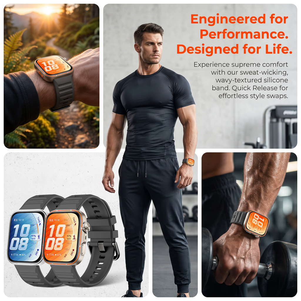 สายรัดกีฬาซิลิโคน for Huawei Watch Fit 5/5Pro/4/4 Pro/3 รูปที่ 7