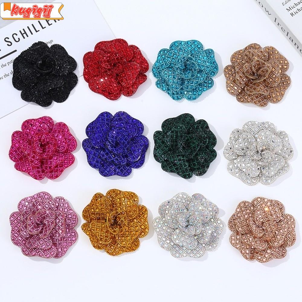 KUGIGIBH แพทช์เข็มกลัดดอกไม้, Corsage สไตล์ Embellishment Badge Rhinestone ดอกไม้แพทช์, Self-Adhesive DIY Craft Design Craft เย็บอุปกรณ์สําหรับโครงการ
