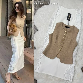 พร้อมส่ง เติม XS-2XL⚡️RM 9172 ชุดเซต เสื้อ+กระโปรงสีขาวแต่งลูกไม้ โทนสีผู้ดี **สไตล์สาวเวียด2026 เนื้อผ้าเกรดพรีเมี่ยม