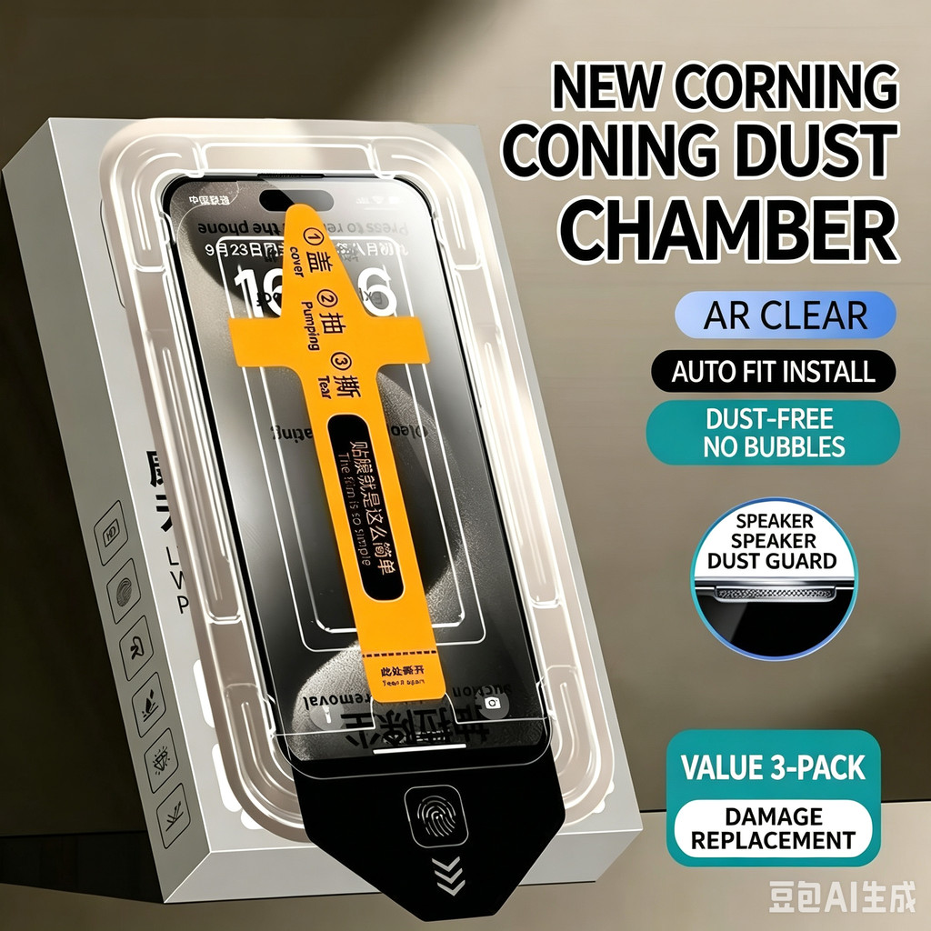 Corning ฟิล์มกันรอย Quick Paste ไร้ฝุ่นแบบเต็มหน้าจอสําหรับ iPhone SE2