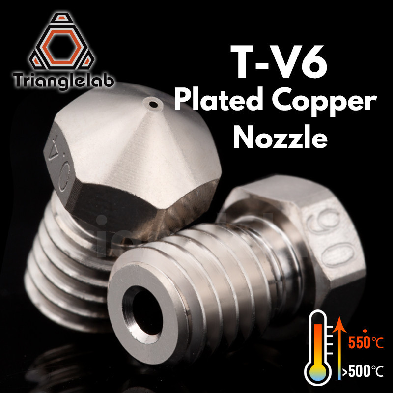 Trianglelab T-V6 Plated Copper Nozzle Durable Non-stick High Performance For   M6 Thread For  V6 Dra