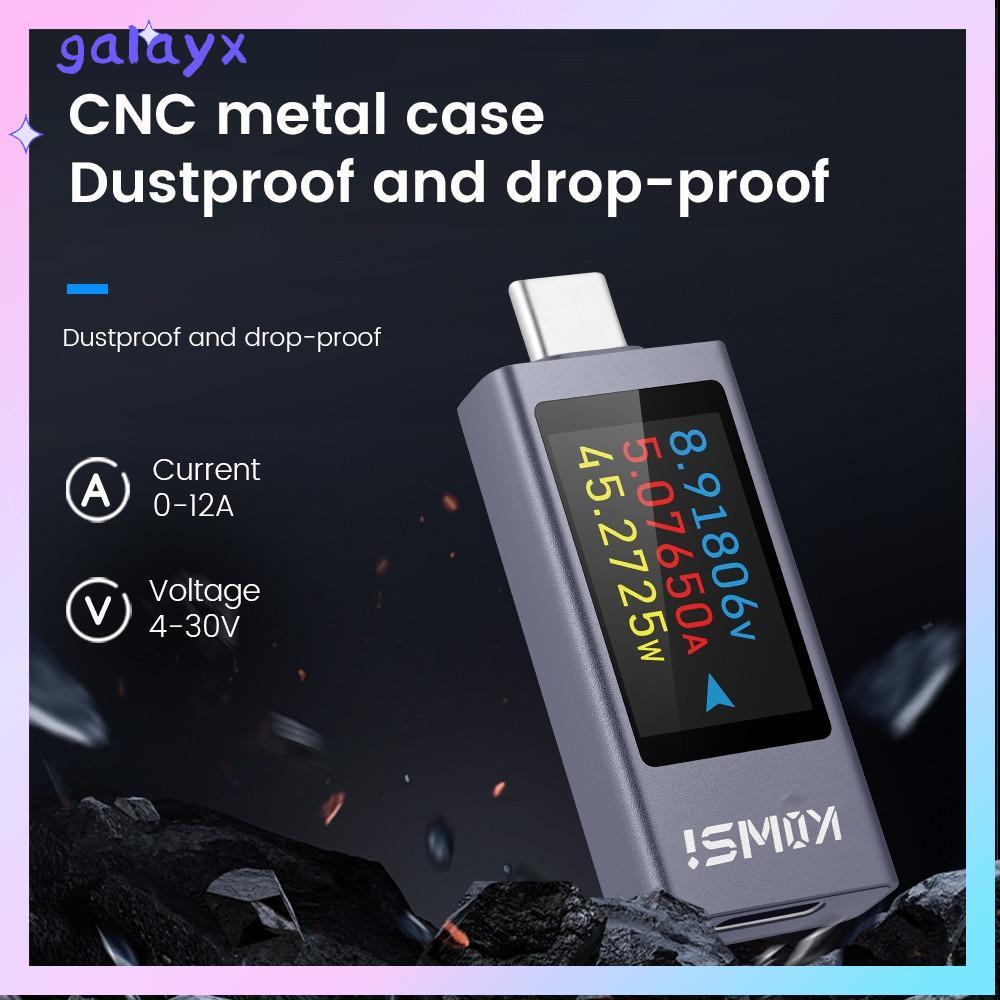 GALAYX Power Meter Tester, PD KWS-2303C Current และแรงดันไฟฟ้าจอแสดงผล LCD Type-C DC 4-30V 0-12A โทร