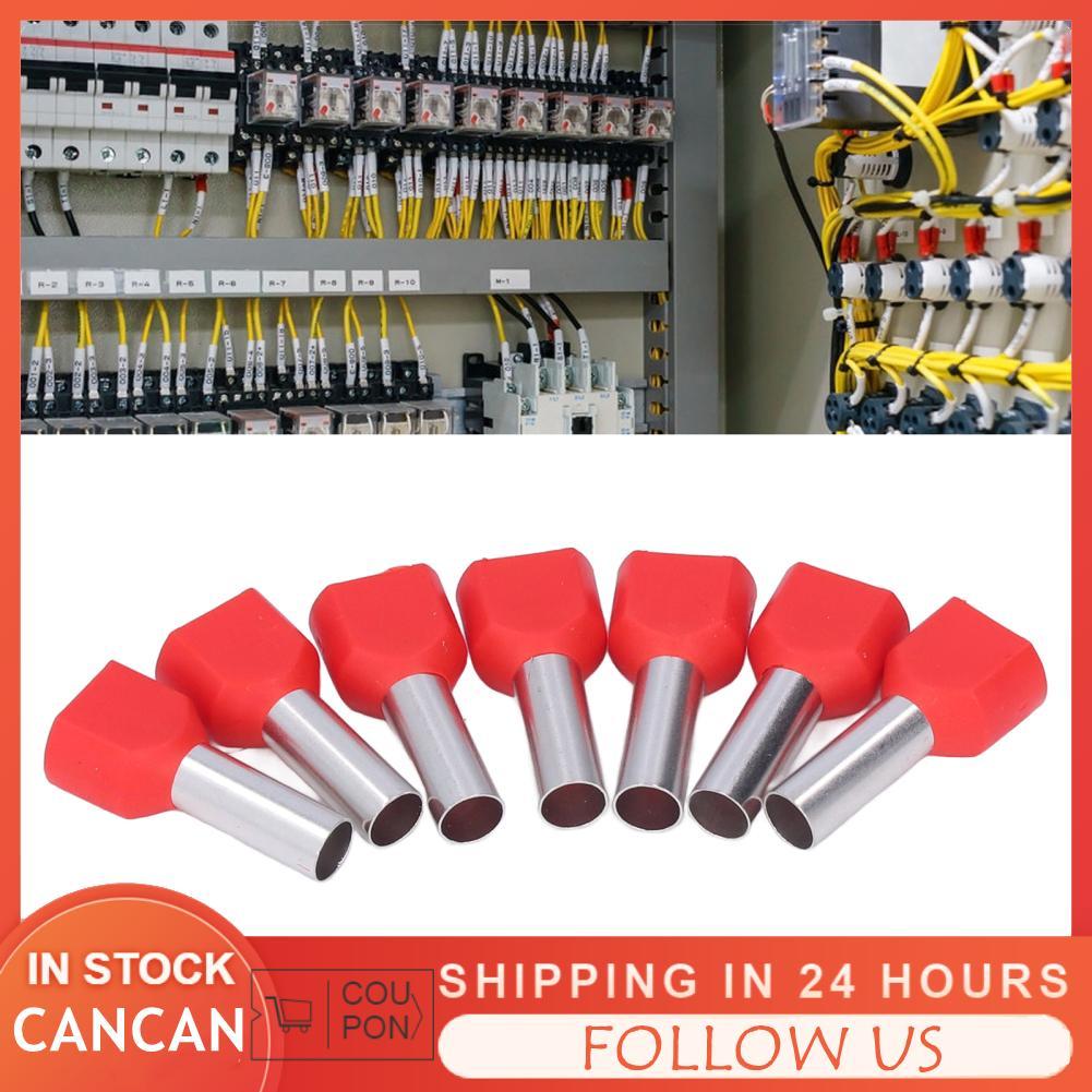 Cancanshop 100 ชิ้นขั้วต่อปลายสายไฟ 2 หมุดหุ้มฉนวนทองแดงขั้วต่อจีบ AWG 10 6.0mm ² TE6014