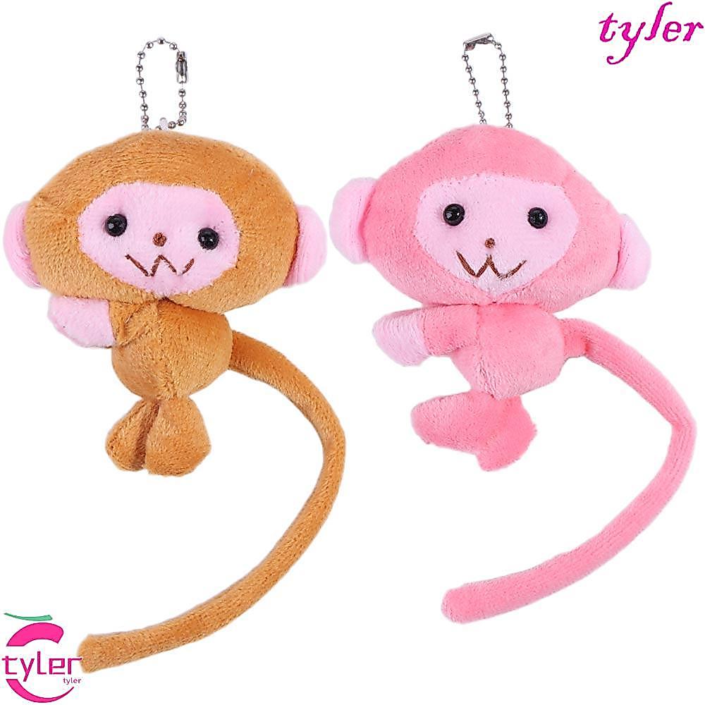 TYLER ตุ๊กตาลิง Key Chain, ยาว Tailed กระเป๋า Charm จี้ลิง, กระเป๋านักเรียนการ์ตูนตุ๊กตาสัตว์ PP Cotton Plush Monkey ของเล่นเด็กของขวัญ