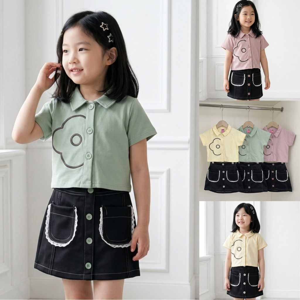 Yuffie - ชุดกระโปรงเด็กผู้หญิงน่ารักไหล 1-8 ปี 4448