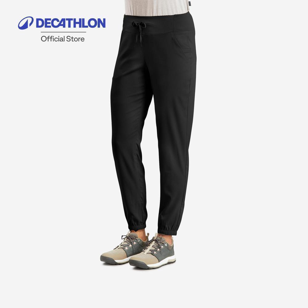 Decathlon Women'S Hiking Trousers - Nh100 กางเกงขายาวผู้หญิงสำหรับใส่เดินเส้นทางธรรมชาติ รุ่น Nh100 Black