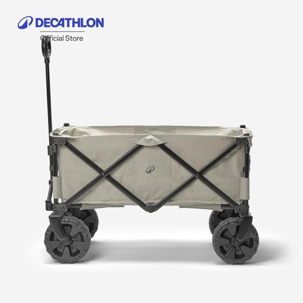 Decathlon All Road Trolley Transport Cart For Camping Equipment รถลากสำหรับการขนย้ายอุปกรณ์ตั้งแคมป์ - Black/White