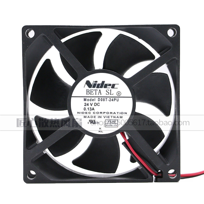 NIDEC NIDEC D08T-24PU 035 24V 0.13 A 8025 8CM 2-Line พัดลมอินเวอร์เตอร์