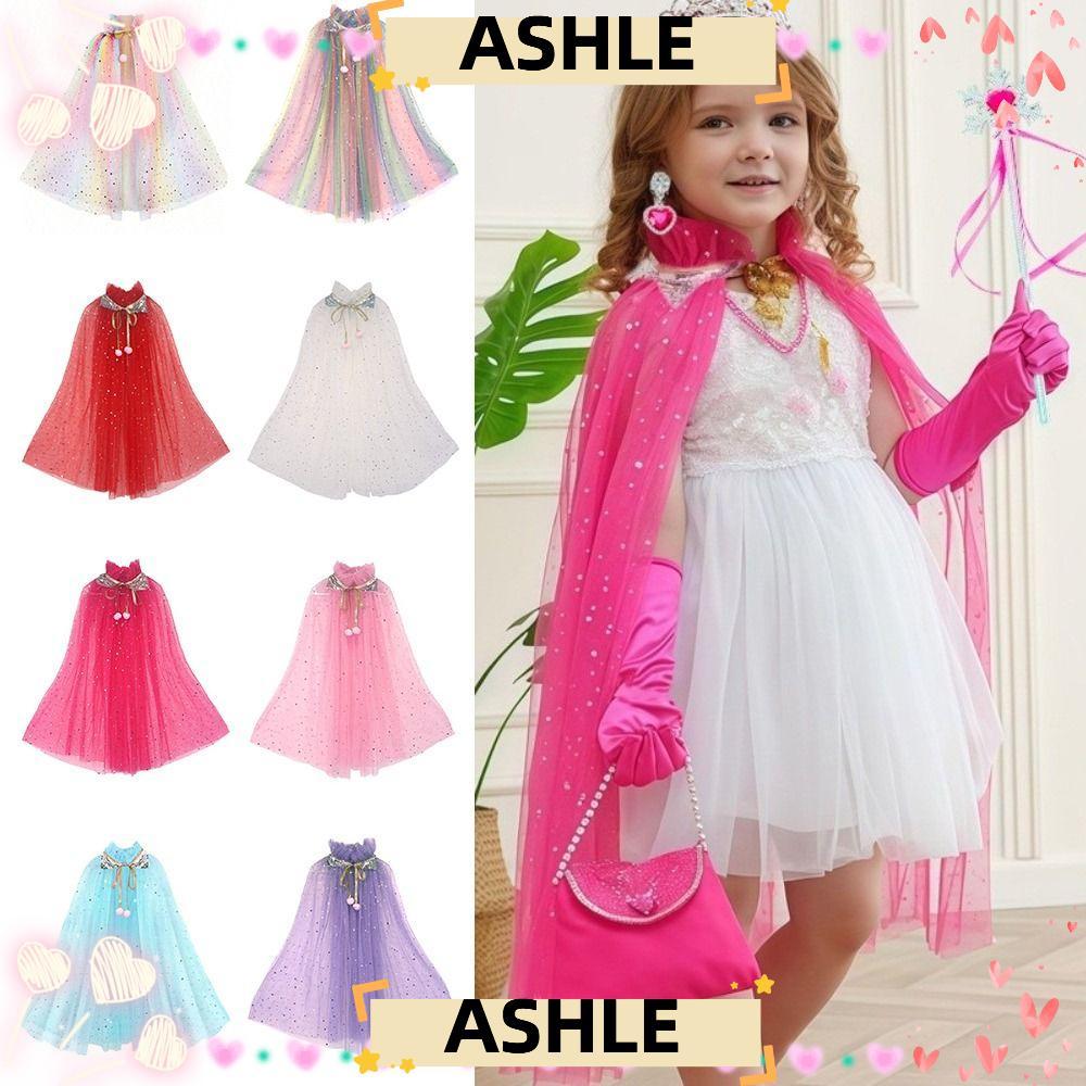 ASHLE ผ้าคลุมไหล่เจ้าหญิงสําหรับเด็ก, ผ้าคลุมแจ๊กเก็ตเล่นตามบทบาทตาข่าย, อุปกรณ์คอสเพลย์อุปกรณ์ประกอบฉากเวทีผ้าคลุมไหล่ตาข่ายฮาโลวีน