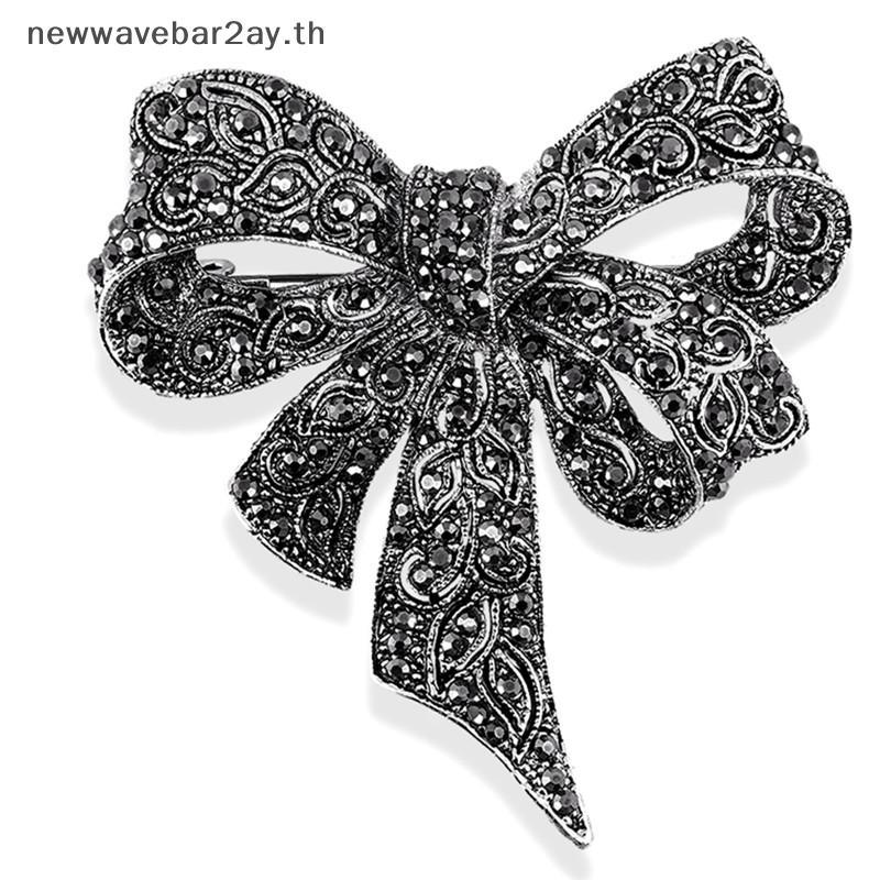 L&Z Crystal Rhinestone Bow เข็มกลัด Pin ผู้หญิงเสื้อคอปก Big Bowknot เข็มกลัดเครื่องประดับ