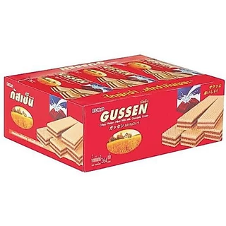 ขนม Gussen กัสเซ็น ยกแพ็ค 12ชิ้น เวเฟอร์สอดไส้ นม ช็อคโกแลต นมช็อคโกแลต อร่อย กรอบ หวาน