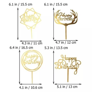 ป้ายวันเกิด ป้ายปักเค้กอะคริลิค ป้ายhappy birthday