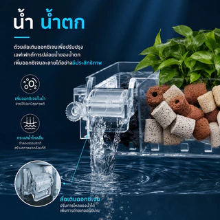 PawTica กรองตู้ปลา กรองแขวน กล่องกรองแขวนตู้ปลาอะคริลิกใส พร้อมปั๊มน้ำ 5W 300L/H รุ่น GD16 GD17 GD19 ระบบเป็นสัดส่วน เพิ่มพื้นที่ใส่วัสดุ