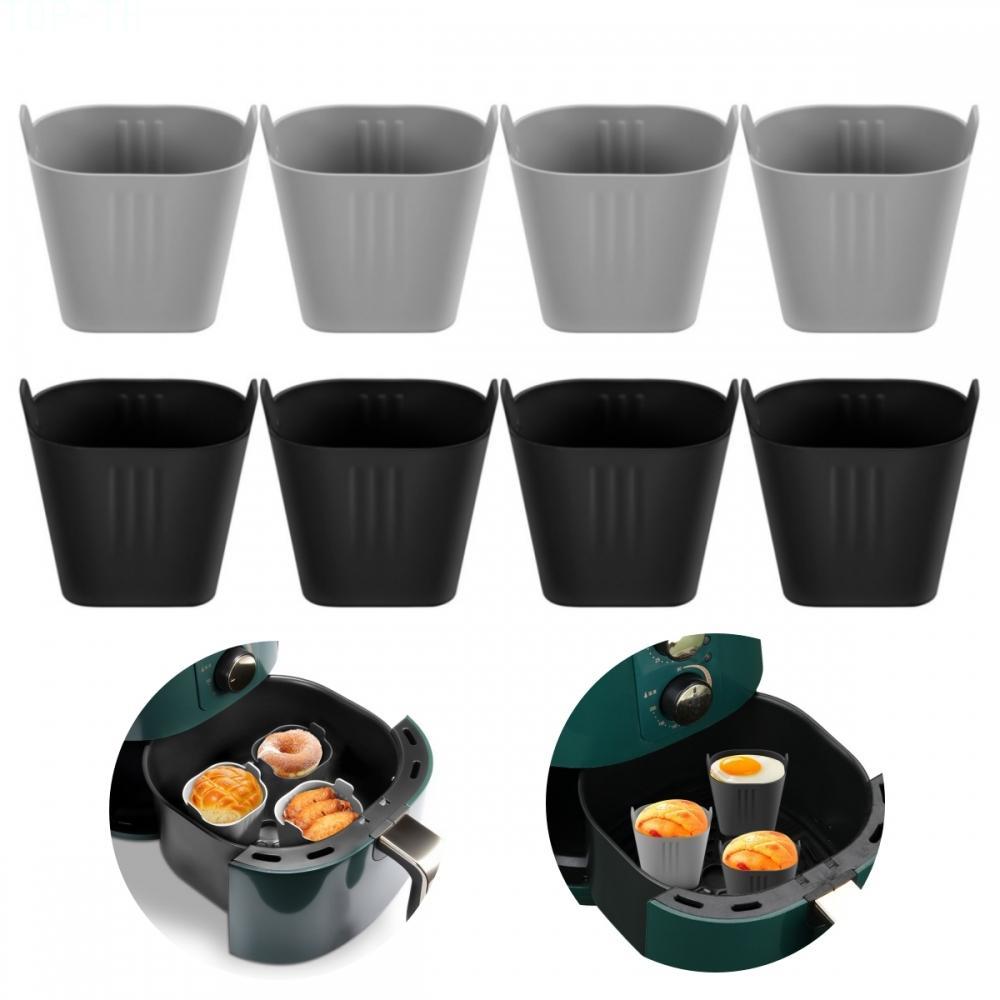 Silicone Muffin Cups 8 Pcs Set Non Stick Reusable Baking Molds for Air Fryer Use