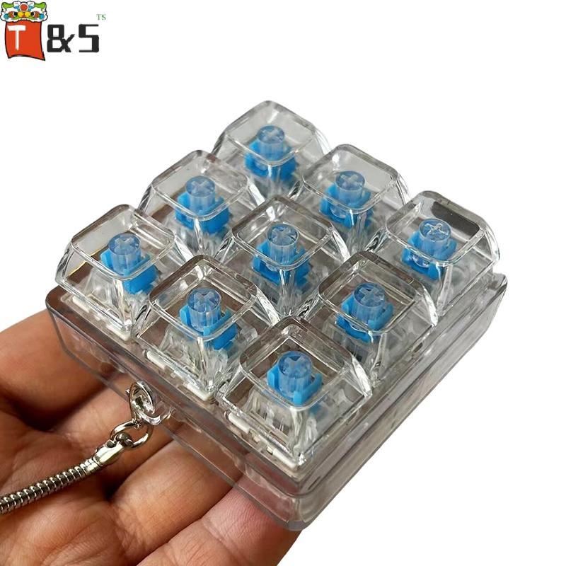 T&S 4Key Mechanical Keyboard Axis Tester LED Keyboard Samr Keycap Switch ของเล่นความเครียดบรรเทาพวงก