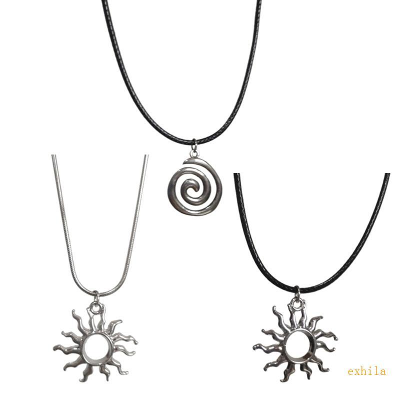 Exhila Fashion Niche Sun Star Swirl Pendant Collarbone Chain Temperament Necklace