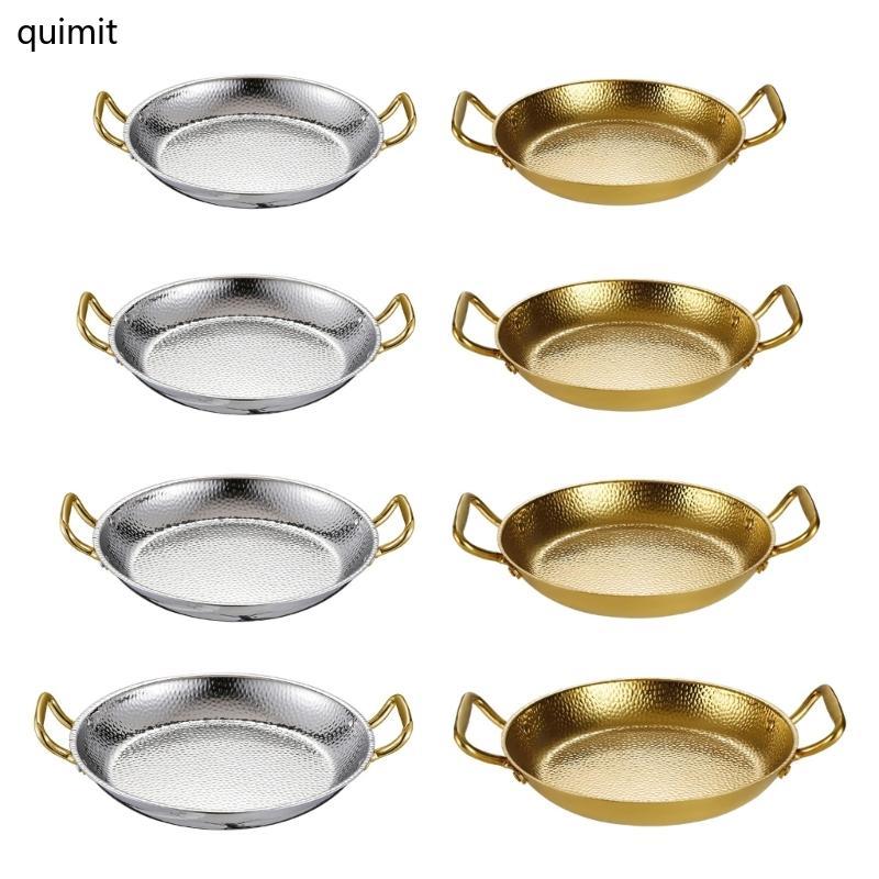 QUIM ปลอดสารพิษ 304 สแตนเลสสเปน Paella Pan Ergonomic Double Handle Nonstick ทําอาหาร Skillets สําหรั