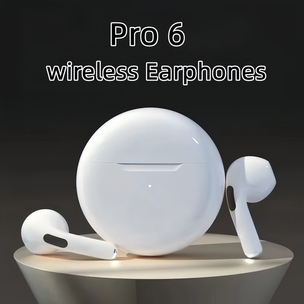 หูฟังอินเอียร์บลูทูธไร้สาย Pro6 True, เสียงสเตอริโอ Hi Fi, การออกแบบเคสแบบวงกลม, รองรับแบบสัมผัสและการโทร