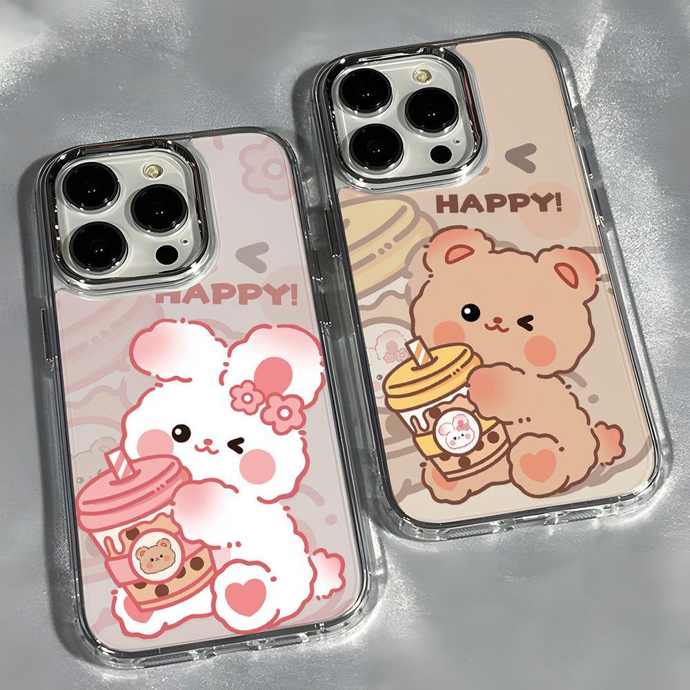 Rabbit Bear เคส for Samsung A06 A17 A55 A56 A57 A07 A37 A16 A26 A36 A27 A22 A15 A54 A50 A12 A13 A14 S24 FE S25 S26 Ultra