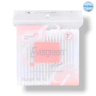 📍 (1 ห่อ) Evergreen Cotton Buds 100 ก้าน สำลีก้านเอเวอร์กรีน ผลิตจากฝ้าย 100% สำลีก้านอเนกประสงค์