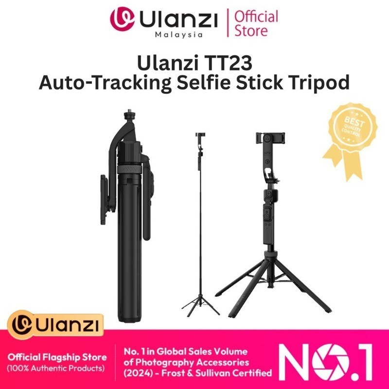 ULANZI TT23 Auto-Tracking Selfie Stick ขาตั้งกล้อง 360° อลูมิเนียมหมุนได้สําหรับสมาร์ทโฟน/ กล้อง/ กล