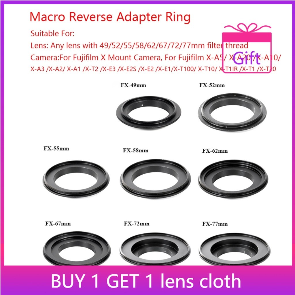 49/ 52/ 55/58/ 62/ 67/ 72/77 มม.Nik Z เลนส์ Macro Reverse Adapter แหวนสําหรับ Nikon Z Mount Z6/Z7 กล