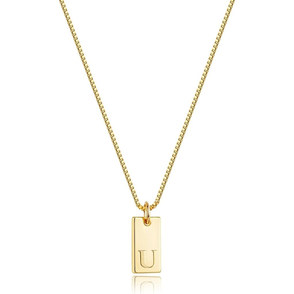 สร้อยคอเริ่มต้นสําหรับผู้หญิง, Dainty Gold Letter สร้อยคอ 14k Gold Plated ส่วนบุคคลชื่อสร้อยคอ Simpl