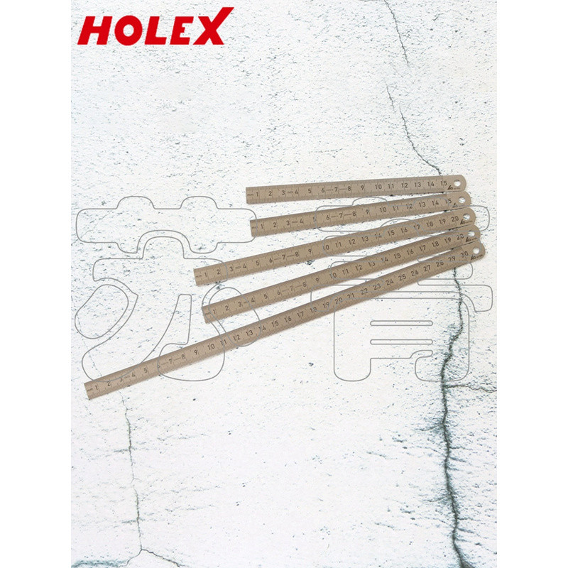 เยอรมัน Original Holfman HOLEX ไม้บรรทัดเหล็กดัดแคบสแตนเลส Anti-Rust Matte 150 มม.-1000 มม.