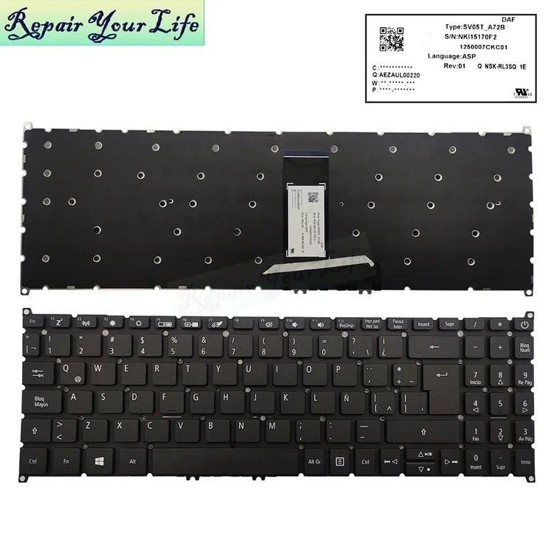 เยอรมัน AZERTY ฝรั่งเศสละตินบราซิลคีย์บอร์ดสําหรับ ACER SF315-52 SF315-51 51G SF315-41 SF315-41G SF3