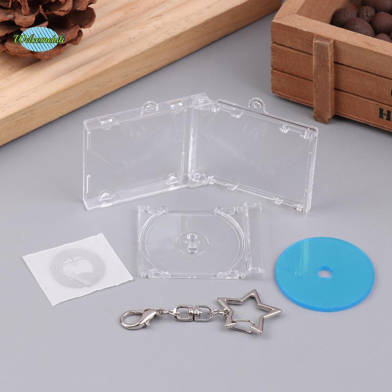 [WLB-t] 1 ชุด Mini NFC Functional CD Disc Player Shape Case Key Chain Peripheralmemative Album Key H