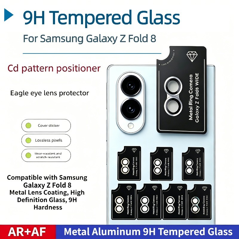 โลหะกล้องแหวนป้องกันสําหรับ Samsung Galaxy Z พับ 8 Ultra Fold8 7 6 Fold6 5G แหวนโลหะป้องกันหน้าจอกระจกนิรภัยกล้องเลนส์ป้องกันฟิล์ม