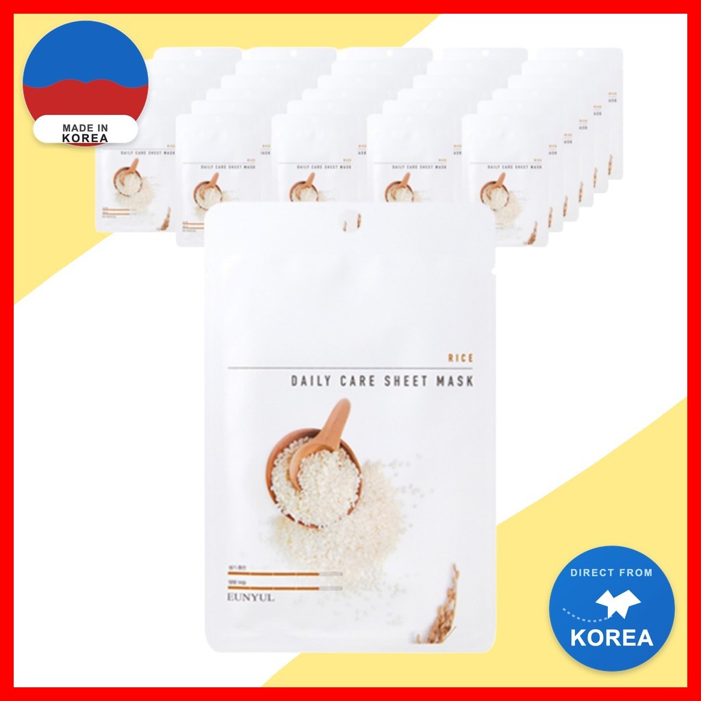 [eunyul] Rice Daily Care Sheet Facial Mask 30pcs / Korean Sheet Mask Set / Rice Facial Mask by Daily