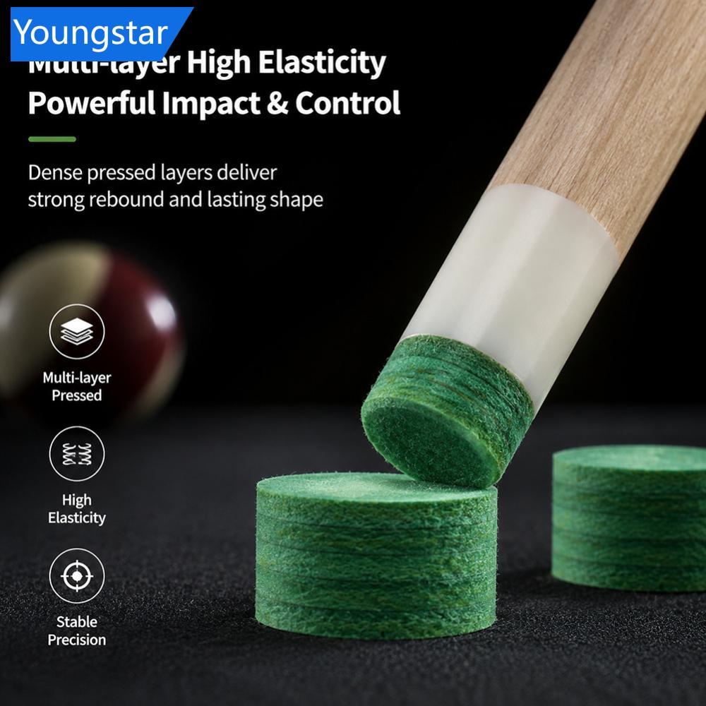 FYY 1PC 11/14 มม.สีเขียว Multi-Layer บิลเลียด Cue Tip High-Elasticity ทนทาน Superior Spin Control สํ