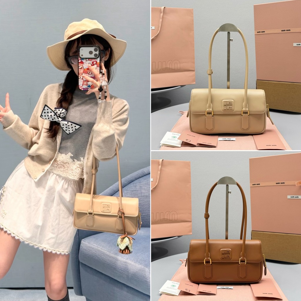 Pre order ราคา9100 M1U 5773 กระเป๋าถือ กระเป๋าใต้วงแขน หนังวัว 24*11.5*5cm