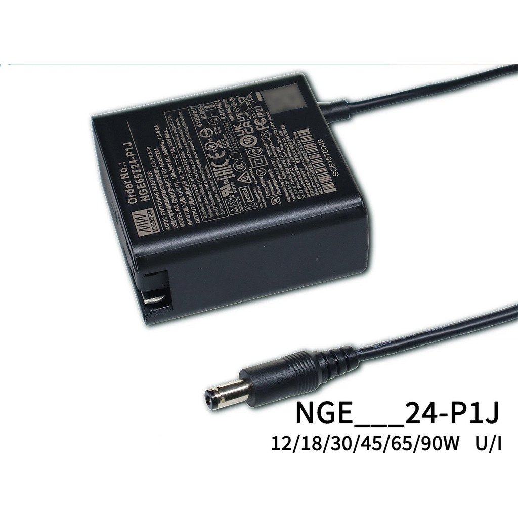 MEAN WELL NGE อะแดปเตอร์ไฟฟ้าทางการแพทย์ 24V Global Certification 90W ขนาดเล็ก DC ประสิทธิภาพสูง 552