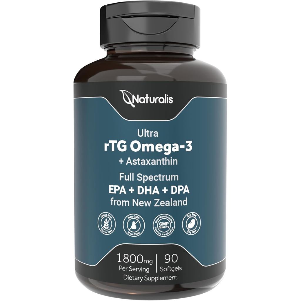 Naturalis Ultra rTG Omega 3 Fish Oil 1800มก. 90 ซอฟท์เจล | ได้รับการรับรอง IFOS | แหล่งที่มาจากทูน่า