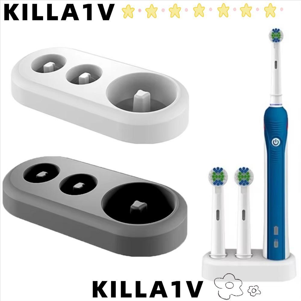 KILLA1V ที่วางแปรงสีฟันไฟฟ้า, ฐานขาตั้งทดแทนประหยัดพื้นที่ใช้งานง่าย, ชั้นวางหัวแปรงสีฟันพลาสติกทนทา