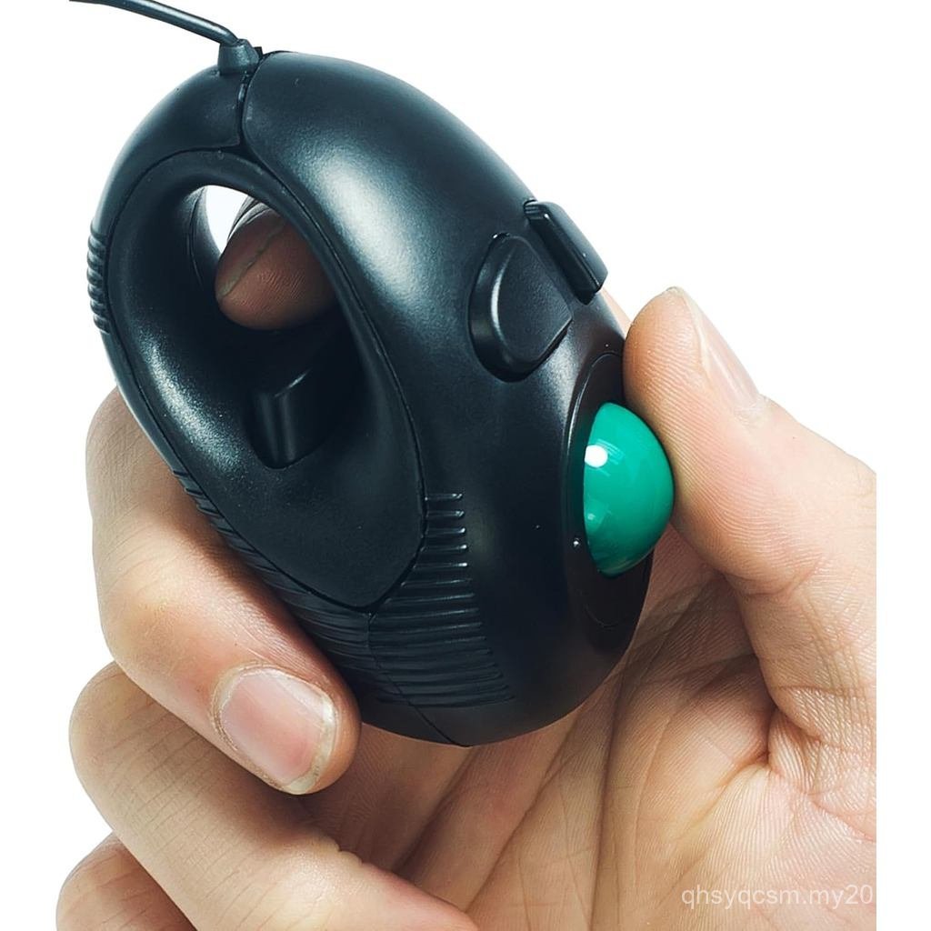 YUMQUA เมาส์นิ้ว,เมาส์แทร็กบอลมือถือปลายนิ้ว Mini 4D USB มือถือตัวชี้แบบมีสาย Thumb Ball เม้าส์พร้อม