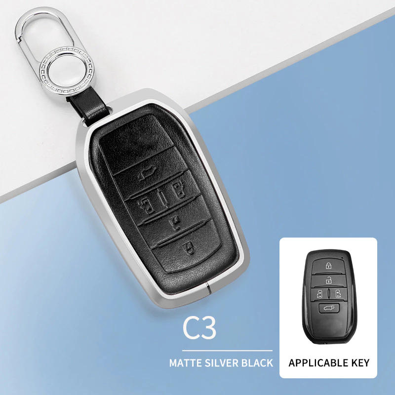 Premium-New Product Aluminium Alloy Leather Car Key Cover for Toyota Leather Car Key Case thumbnail 6