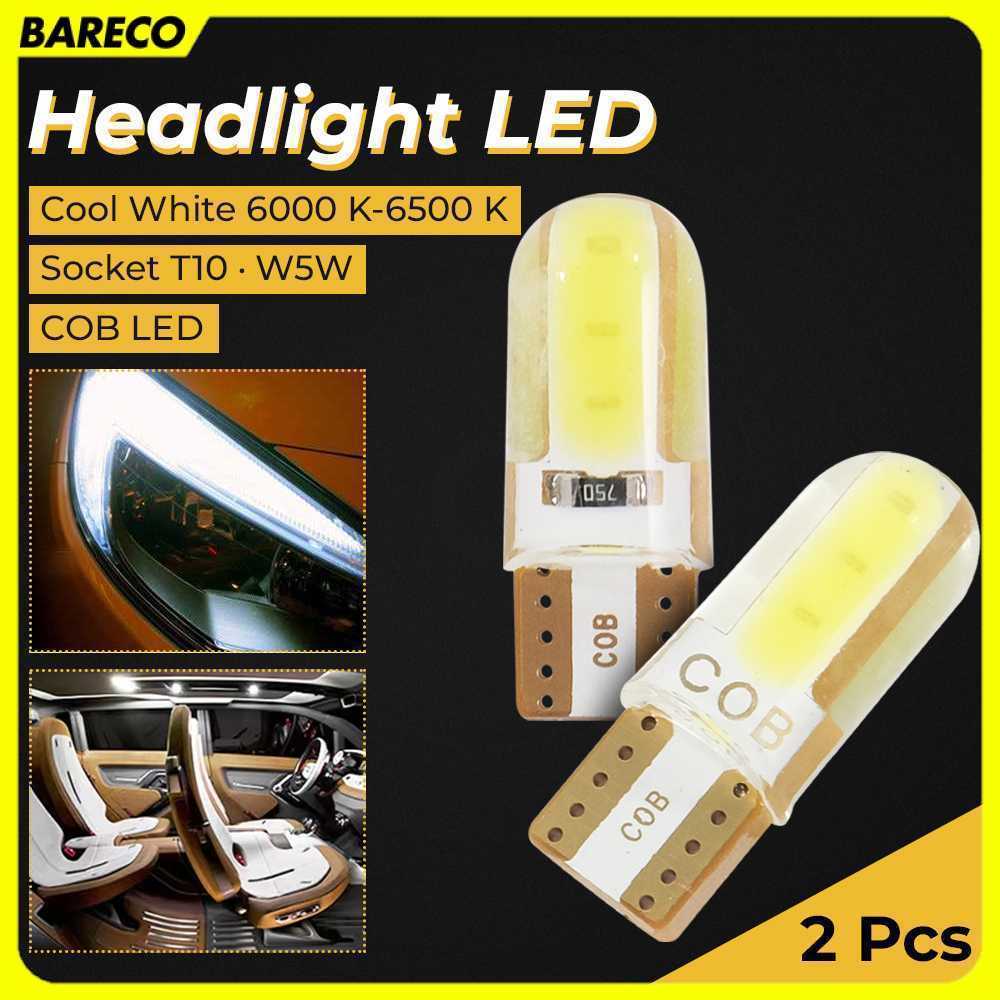 COB ไฟหน้า LED T10 W5W Cool White 1W 12V 2 ชิ้น - T10-W5