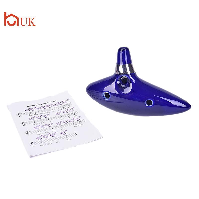 UK 12 หลุม Ocarina เซรามิค Alto C ของ Ocarina ขลุ่ย Blue Ocarina เครื่องดนตรี
 ไทย